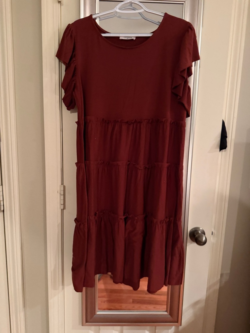 ZENANA Women’s Midi Dress in Burgundy